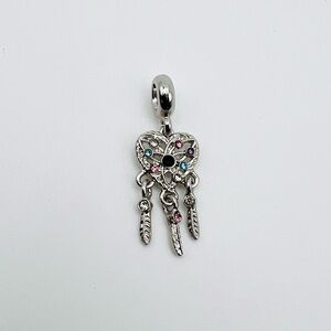 Heart Feather Crystal Dream Catcher European Charm